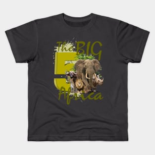 Africa's BIG Five Animals Kids T-Shirt